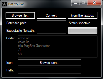 Screenshot of Bat to Exe