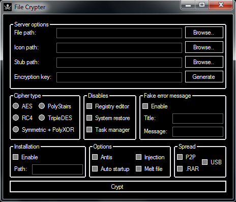 Screenshot of File Crypter