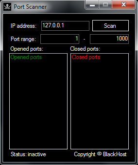 Screenshot of Port Scanner